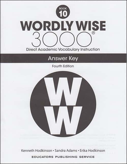 Wordly Wise Book 10 - Answer Key Only