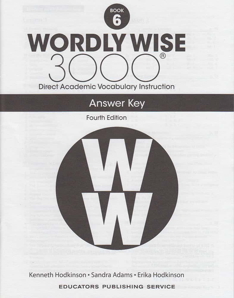 Wordly Wise Book 6 - Answer Key Only